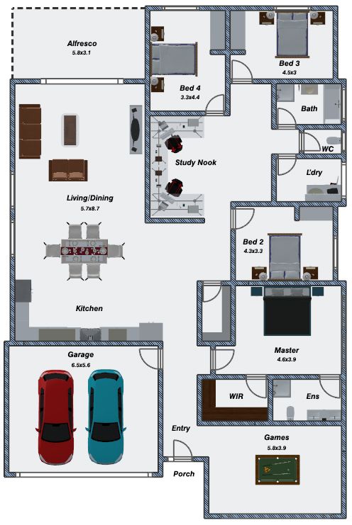 Sunflower Cottage floorplan